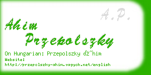 ahim przepolszky business card